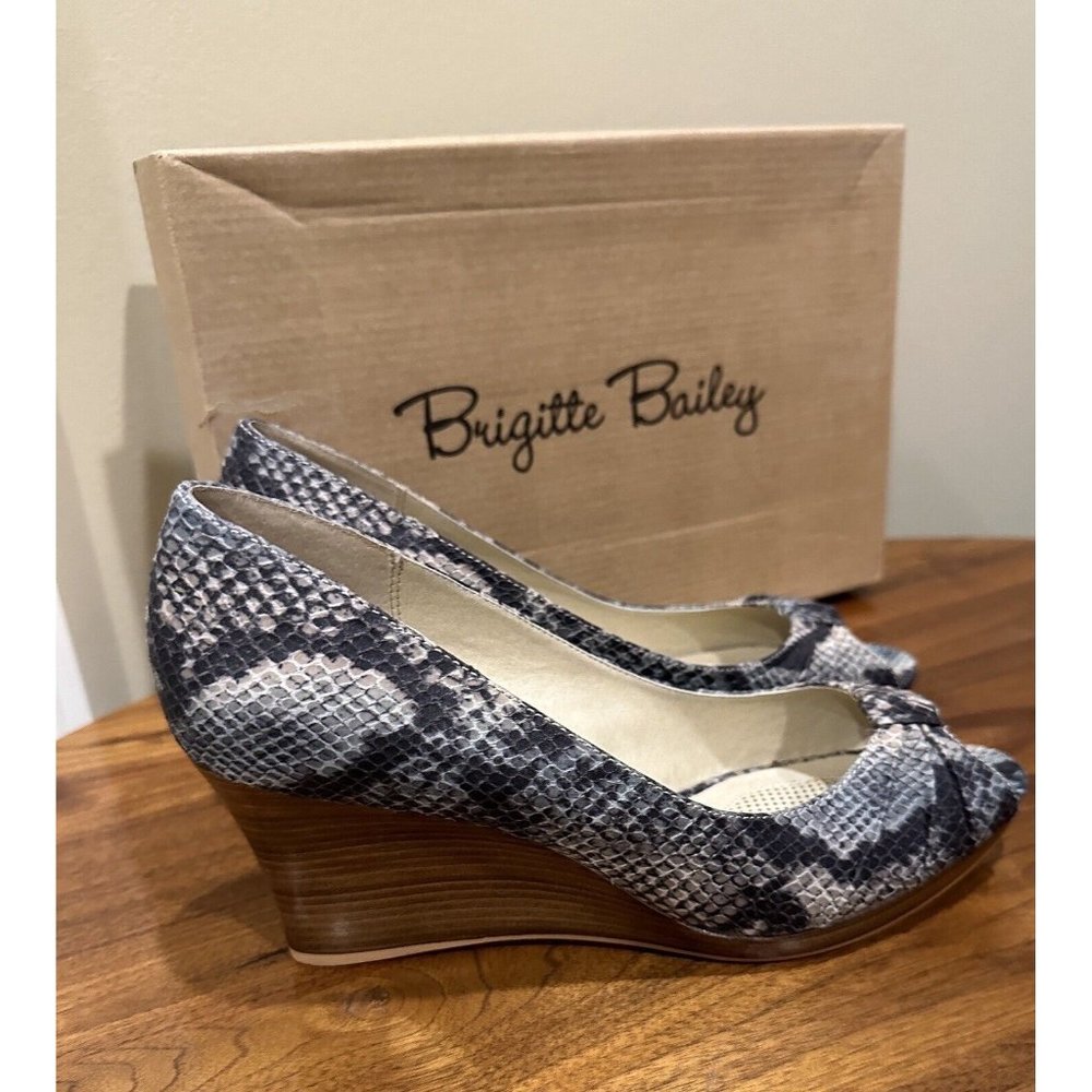 Brigitte‎ Bailey CHELSEA Snake Skin Wedges Shoes, Sz 9, NEW NIB